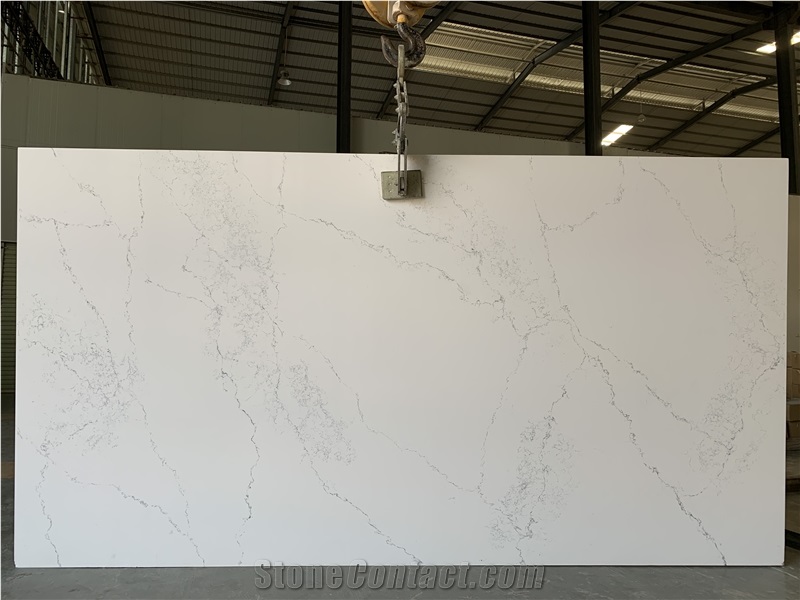 Carrara White Artificial Marble Engineered Stone Slab From China