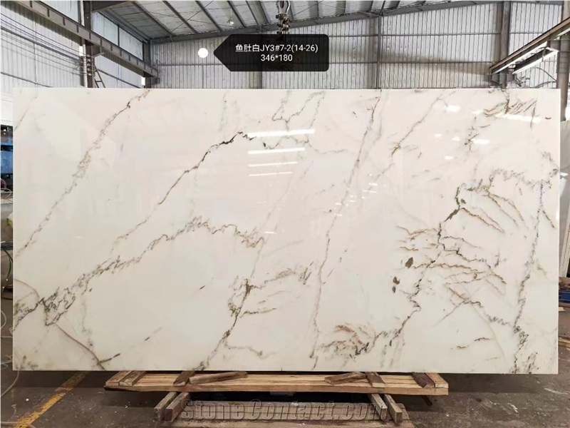 China Calacatta White Gold Vein Marble Slab For Wall From China