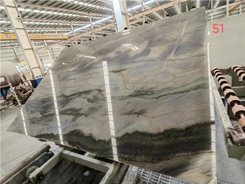 Admiral Blue Quartzite Azul Arquivos Fantasy Slab Tile From China