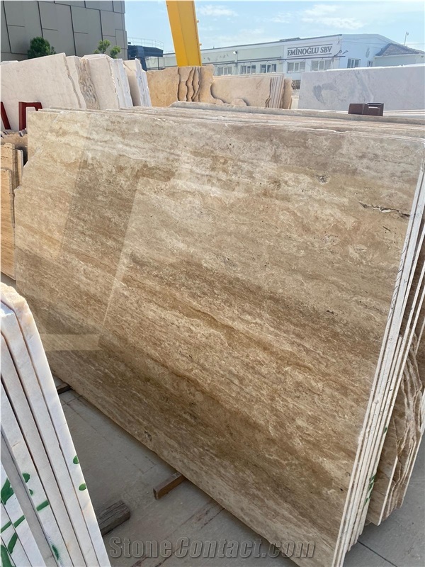 Walnut Travertine Vein Cut Slab From Turkey Stonecontact