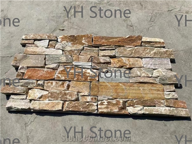 Yellow Natural Cement Ledgestone Stone Veneer Wall Panels From China