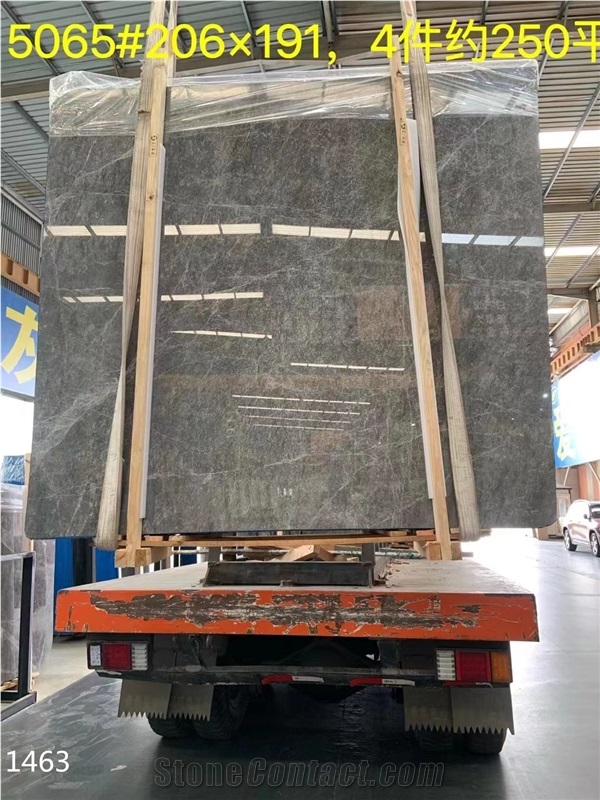 New Hermes Ash Marble Slabs Emperador Fume Grey Stone Slab From China