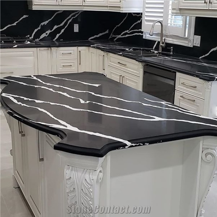 Calacatta Black Quartz Slabs From China StoneContact