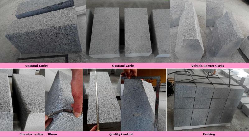 Chinese Cheap Light and Dark Grey Granite Curbs Granite Kerbstone