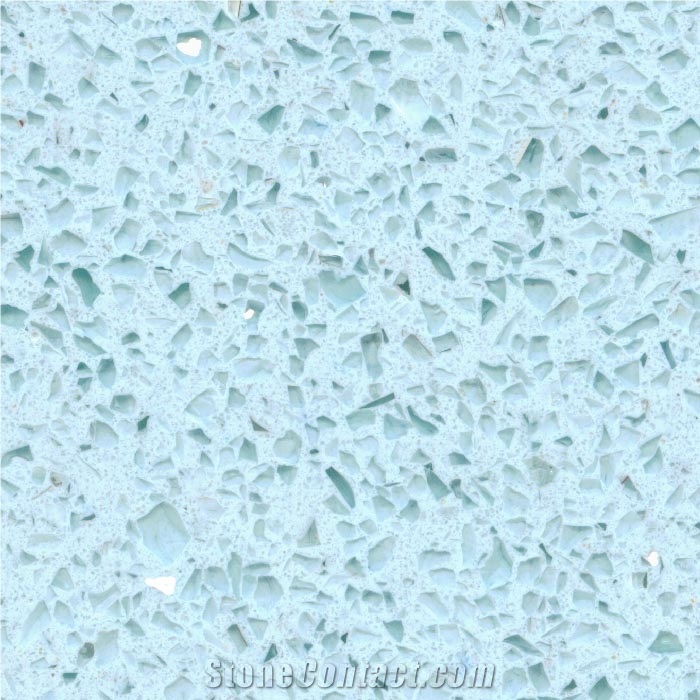 Light Blue Quartz Slabs, Quartz, Quartz Tiles from China