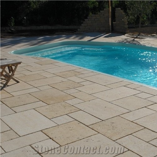 Yellow Limestone Swimming Pool Coping from China