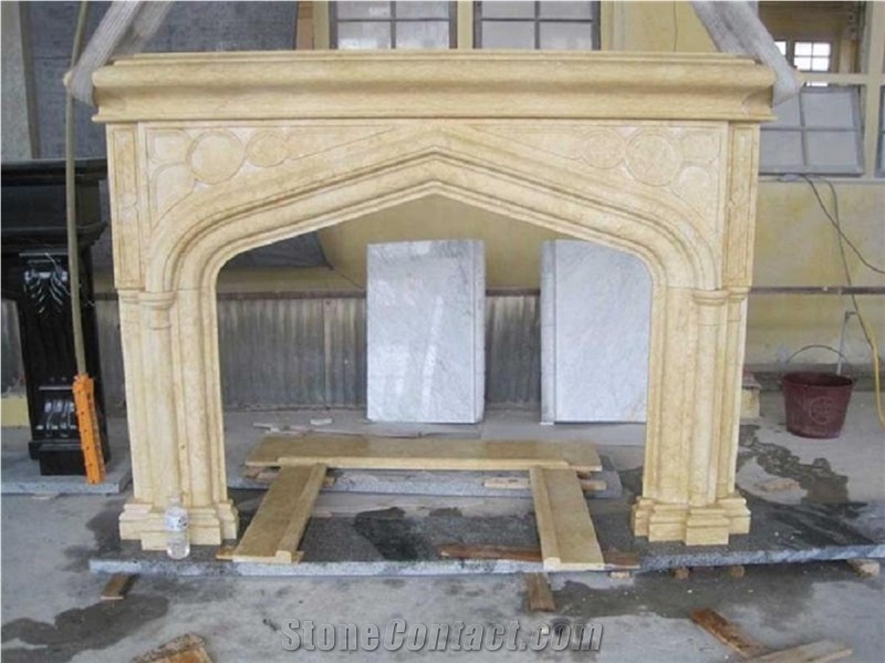 Sandstone Fireplace yellow sandstone fireplace from china-174006 - stonecontact Sandstone Fireplace yellow sandstone fireplace from china-174006 - stonecontact