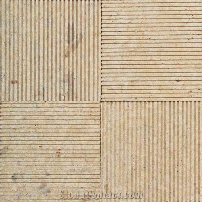 Perlato Maltese Limestone Grooved Wall Tiles from Malta