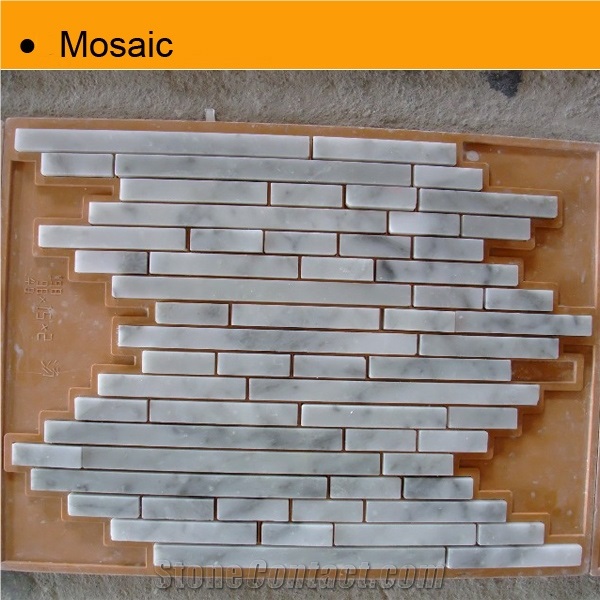 Cheap Mosaic Tile Sheets, Wood White Marble Mosaic from China