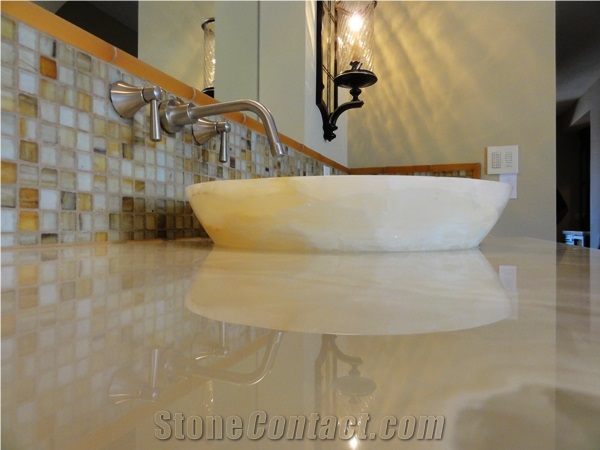 White Onyx Bathroom Countertop Vessel Basin Baja White Onyx Bathroom Countertop Vessel Basin Baja