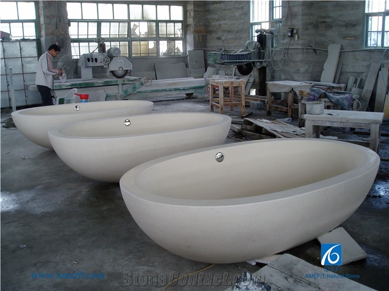 White Sandstone Bathtub, Design Various Of Style Bathtub with
