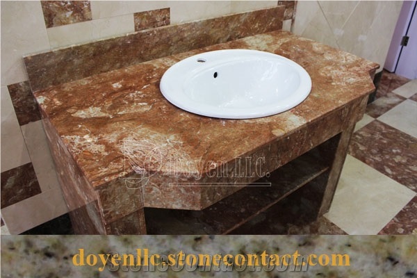 India Tan Brown Granite Bathroom Vanity Tops Wt White Undermount ...