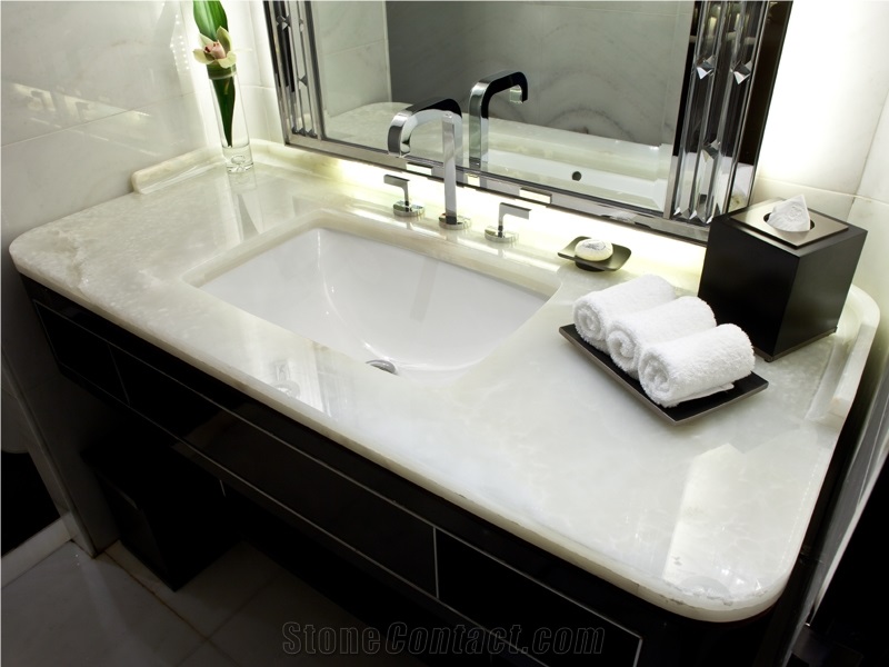 White Jade Bathroom Countertops,Vanity Tops from China