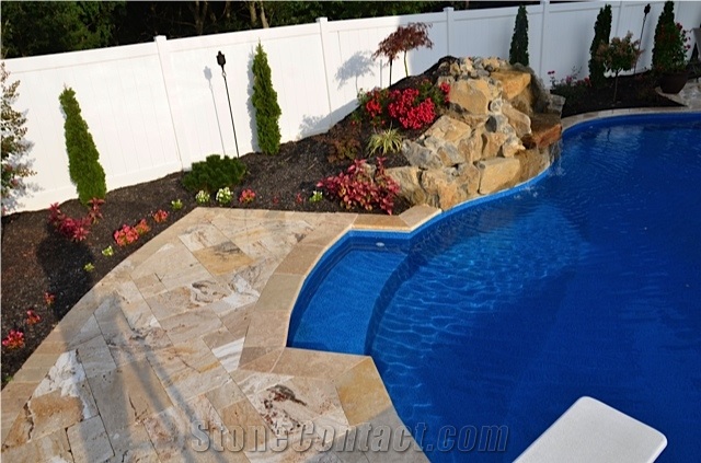 leonardo travertine pool pavers - pattern set split face leonardo travertine pool pavers - pattern set split face