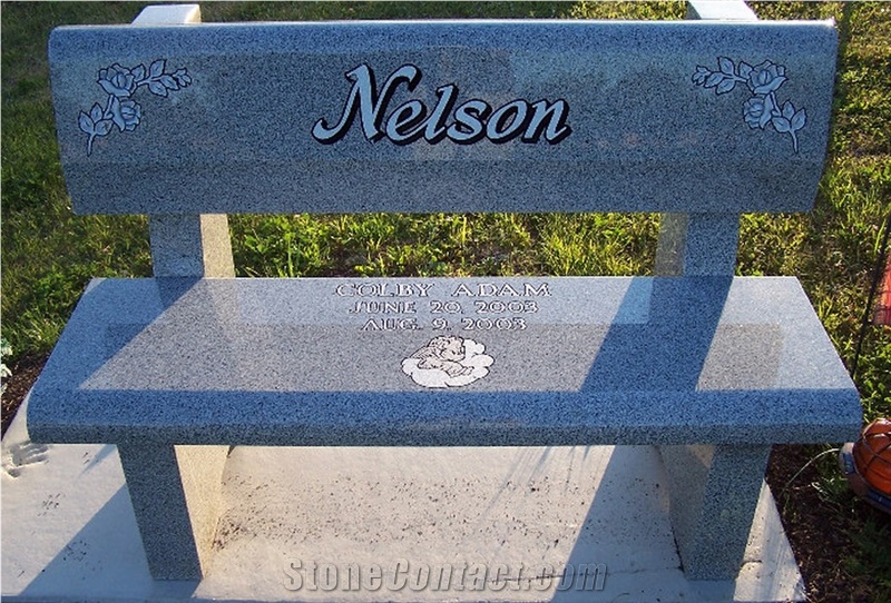 Georgia Grey Granite Memorial Bench From United States - Stonecontact.com