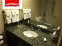 China Green Granite Bath Countertop for Hotel Double Tree, Green Granite Bath Tops