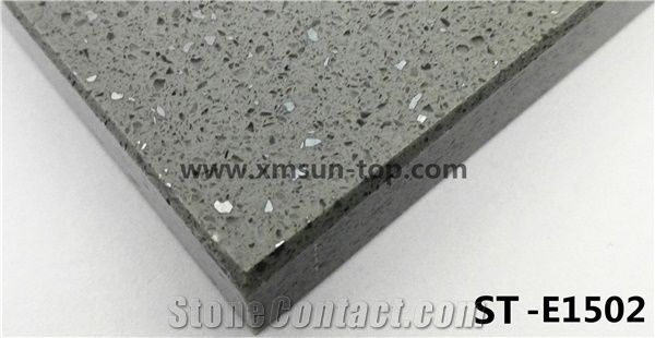 Grey Particle Artificial Quartz Stone Tile Slab Double Color Grey Particle Artificial Quartz Stone Tile Slab Double Color Engineered Stones Manmade Cut To Size Tiles Floor Wall Covering