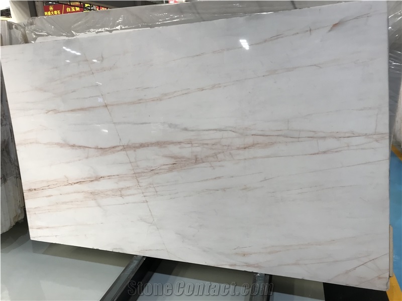 Marmara Dolomite Golden Marble Slabs White Marble With Red Veins From