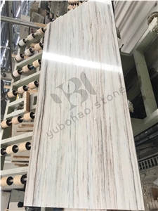 Crystal Wood Grain White Marble Slabs Wall Tiles From China