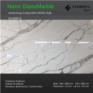 Nano Book Match Calacatta White Glassmarble From China Stonecontact