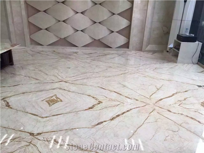 Sofitel Gold Marble Medallion Pattern Floor Tiles From China