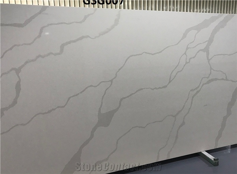 White Calacatta Quartz Stone Slabs From Malaysia Stonecontact