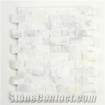 2,5x5cm White Marble Split Face Mosaic