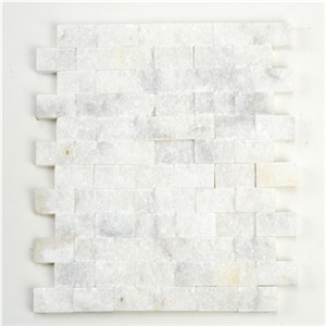 2,5x5cm White Marble Split Face Mosaic
