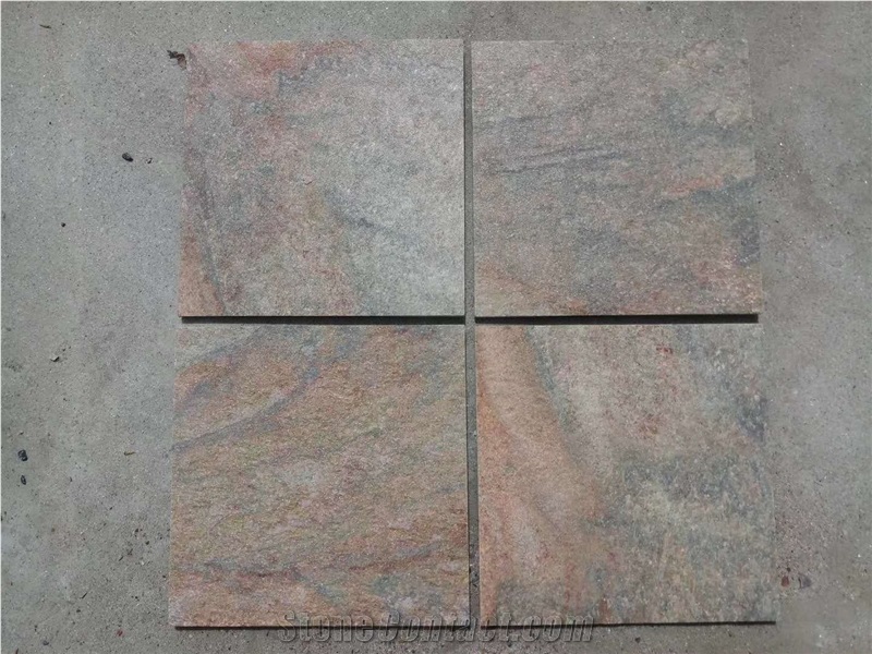 China Pink Quartzite Stone Tiles Slabs