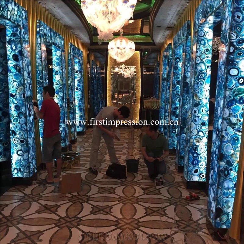 Hot Saleblue Agate Tiles for Decoration Hotel