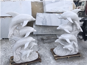 Factory Handcarved Dolphin Sculptures Garden