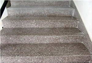 Polished Luoyuan Violet Red Granite Stairs