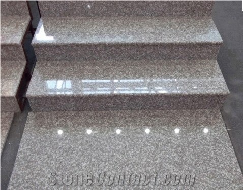 Polished Luoyuan Violet Red Granite Stairs