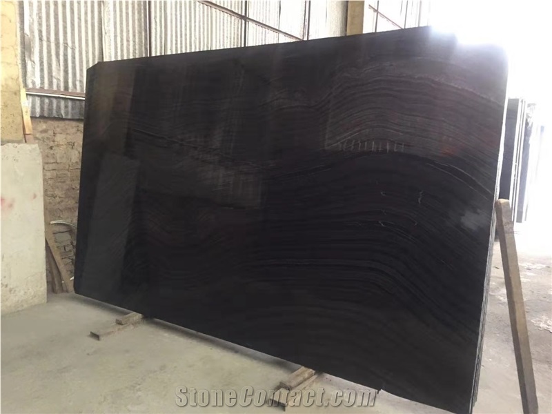 Cheap Chinese Black Ancient Wooden Marble Slabs