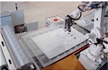 Pedrini Resin application with Robot for Marble and Granite Slabs