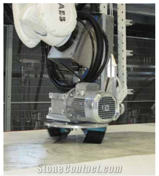 Pedrini Resin application with Robot for Marble and Granite Slabs