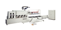 Comandulli HERCULES MULTI TP Automatic fixed bench edge polisher with moving spindle holding carriage, Flat profiles and chamfers
