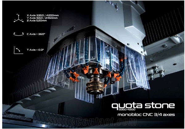 QUOTA 4200 Stone multifunctional CNC working center with 3 digital interpolated axes 