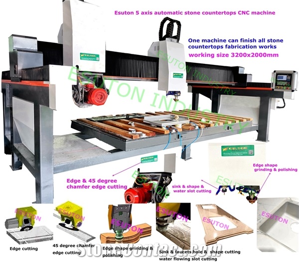 Esuton 5 axis automatic stone countertops CNC machine