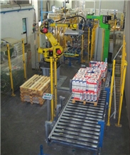 ECOFORCE 3000 - FEEDING AND BOX REMOVING SYSTEM FOR SMOOTHING, LAPPING, GRINDING AND CUTTING LINES FOR INTENSIVE LOADS