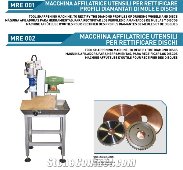 MRE 001 - TOOL SHARPENING MACHINE, TO RECTIFY TO THE DIAMOND PROFILES OF GRINDING WHEELS AND DISKS