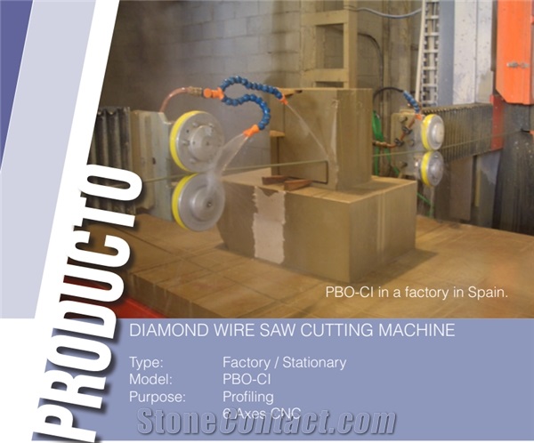 PBO-CI 6 Axes CNC Diamond Wire Saw Profiling Machine 