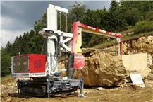 TRIMWIRE Mobile single wire saw for squaring and cutting thick slabs of marble and granite