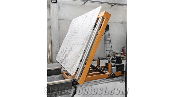 SAT Automatic Unloading Carriage with Tilting Table for Marble, Granite, Artificial Stones Working Lines