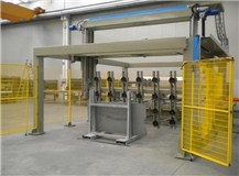 Palletizing robot integration to load marble boards on cutting line- Automatic Loader, Unloader for Slabs
