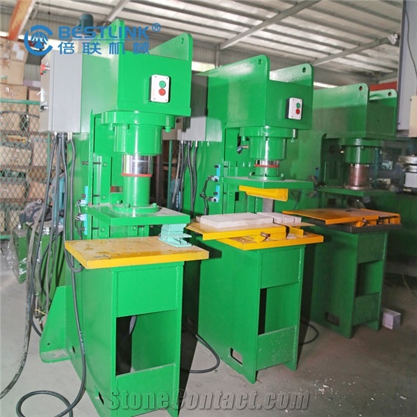 Stone recycling pressing machine for leftover split face stone tile- Stone Stamping Machine
