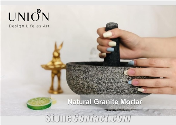 Kitchenware Granite Mortar and Pestle Set 6.5 Inch 7lb Large from