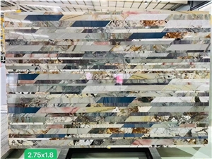 Luxury stone Mix color Stone Quartzite Wall cladding panels