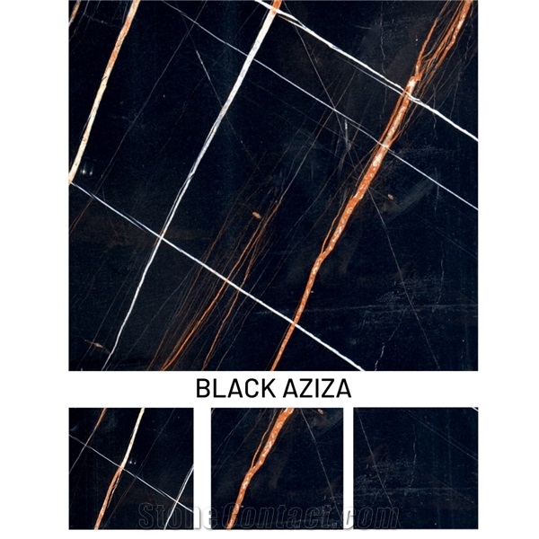 Saint Laurent Black Gold-Black Aziza Marble
