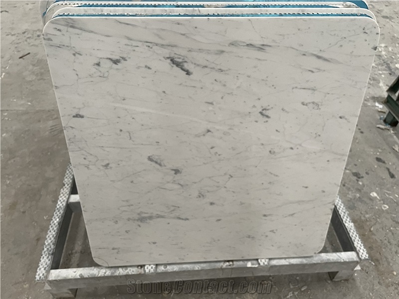 White Carrara Marble Coffee Table Top Square Table